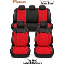 Trobus Nissan Primera 2002-2008 Uyumlu Altar Serisi Tay Tüyü Kırmızı Siyah Oto Koltuk Kılıfı