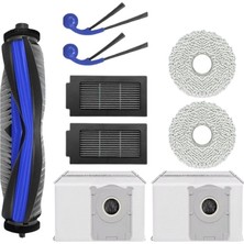 Myg Plus Ecovacs Deebot T30C Uyumlu Yenileme Seti Ana Fırça, Hepa, Yan Fırça, Mop Bezi, Toz Torbası - 9 Parça