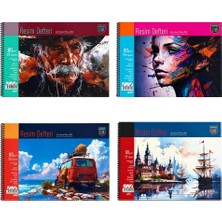 Umut U-Deep 35X50 Spiralli Ekstra Beyaz Dokulu Resim Defteri Karton Kapak 25YP. - 4 Adet