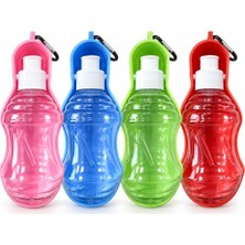 Madpet Kedi Köpek Su Şişesi 250 ml - Taşınabilir Evcil Hayvan Seyahat Suluğu - Entegre Içme Hazneli - Karabinalı Köpek Gezi Su Kabı - Stok Durumuna Göre Gönderilir