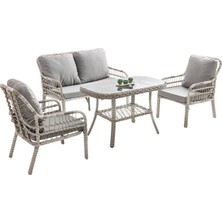 Capri Swing - - Pisa Ikili Rattan Bahçe Balkon Oturma Grubu Beyaz 752