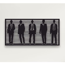 Metal Duvar Sanatı - Erkek Modası -3d Duvar Silueti Metal Duvar Dekoru Ev Ofis Dekorasyonu Yatak Odası Oturma Odası Dekor Heykel (30 G x 15 Y/76X38CM)