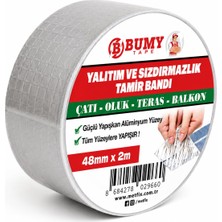Gy Atelier Yalıtım ve Sızdırmazlık Tamir Bandı 48 mm x 2 mt - Alüminyum Yüzey/butil Bant - Sakız Bant