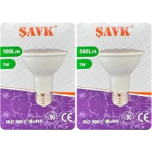 Gy Atelier Şavk LED Spot Ampul, 7W, 6500K Beyaz Işık, PAR20, E27 Duy, 2 Adet