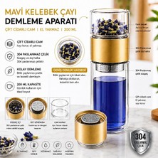 Gy Atelier Bitki Çayı Demleme Termosu Gold Çift Cidarlı Cam 200 ml