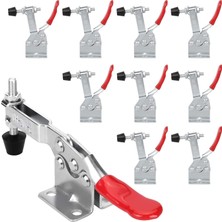 Gy Atelier 10'lu Paket Aşağı Tutma Geçiş Kelepçeleri Ahşap Işleme Mandalı Kaymaz Kırmızı El Aleti Tutma Kapasitesi Kaymaz Yatay Ağır Iş Geçiş Kelepçesi 201B 99 kg Hızlı Çıkarma Aleti