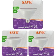 Gy Atelier Şavk 11W 6500K Beyaz Işık PAR30 E27 Duylu LED Spot Ampul, 3 Adet