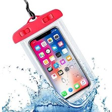Gy Atelier Su Geçirmez Telefon Kılıfı - Ipx8 Deniz Havuz Altı Için Universal Waterproof Telefon Kılıfı | Askılı ve Dokunmatik Ekran Uyumlu (Kırmızı)
