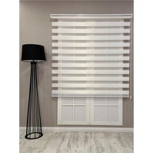 Gy Atelier Bambu Zebra Stor Güneşlik Perde, Beyaz, 200 x 260