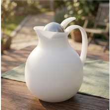 Gy Atelier Termos Beyaz Içi Cam Dışı Cam 1 Litre Vakumlu Kapak
