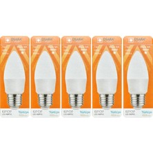 Gy Atelier 7W (50W) 6500K Beyaz Işık E27 Duylu Mum LED Ampul, 5 Adet