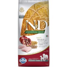 Gy Atelier N&d Ancestral Grain Kuru Köpek Maması, Light Tavuk, Kılçıksız Buğday, Yulaf ve Narlı, Yetişkin Medium ve Maxi, 12 kg