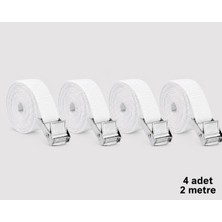 Gy Atelier Beyaz Bağlama Kayışı 2 Metre, Metal Tokalı, 4 Adet