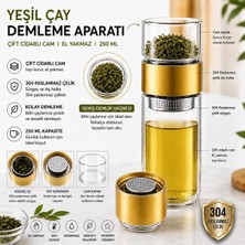 Gy Atelier Bitki Çayı Demleme Termosu Gold, Çift Cidarlı Cam, 250 ml