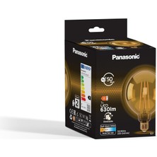 Gy Atelier Panasonic E27 Dim Edilebilir Filaman G125 Lamba 7W 630LM 2000K Gold