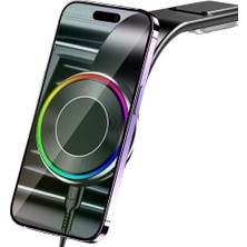 Gy Atelier 15W Manyetik Araç Içi Telefon Tutucu, Rgb Işıklı, Kablosuz Şarj, Magsafe Uyumlu, Torpido Üstü