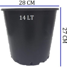 Gy Atelier Üretim Saksısı 5 Adet 28X27 cm 14 Lt Plastik Saksı Siyah Bitki TURKUAZ,9630124545