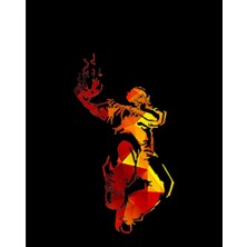 Zepplin Giyim Red Basketball Silhouette Büyük Sırt Patch Yama