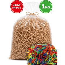 Gy Atelier Zigzag Kırpık Kağıt Hediye Kutu Dolgu Malzemesi 5 Renk Seçeneği 500GR / 1kg / 2kg (Kraft, 1 Kg)