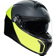 Gy Atelier Tourmodular Motosiklet Kaskı Çene Açılır Kask Multi Balanca Matt Black Yellow L