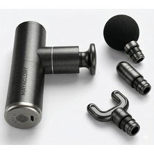 Gy Atelier Premium Metal Gövde Masaj Tabancası 3200 Rpm Akıllı Basınç Sensörlü Kas Gevşetici 4 Darbe Seviyesi 4 Başlık, 12 Saat Pil, Şarjlı, Taşınabilir Ergonomik Tasarım,garantili (Black)