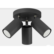 Gy Atelier Üçlü Mat Siyah Hareketli Spot LED Avize Günışığı Ampullü Taban 15 cm MYL003113