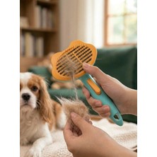 Gy Atelier Otomatik Temizlenen Tuşlu Basmalı Telli Kedi Köpek Tarak Tüy Toplama Tarağı Tarama Bakım Fırçası Turkuaz
