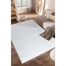Gy Atelier Düz Beyaz Peluş Halı – Kaymaz Taban – 11 Farklı Ölçü – Yıkanabilir, Yumuşak Dokulu (100X200 Cm)