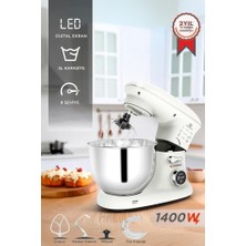 Odea Torima TMK-1400DT Beyaz Stand Mikser, Digital Göstergeli Hamur Yoğurma Makinesi,5 Litre 1400W