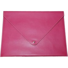 Odea Pu Deri A4 Dosya Klasörü Belge Tutucu Su Geçirmez Portföy Zarf Dosya Klasör Kılıf Çıtçıtlı Dosya 25,5X33,5 cm -Fuşya
