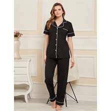 Noyalux Gömlek Yaka Kırmızı Pijama Takımı
