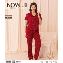 Noyalux Gömlek Yaka Kırmızı Pijama Takımı