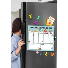 Odea Dünya Magnet Çocuklara Özel Haftalık Magnet Planlayıcı Yazı Tahtası + 3 Adet Kalem