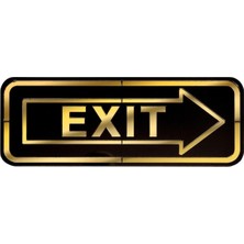 Gy Atelier Abs Lüx Çift Katlı Yönlendirme Levhası Siyah-Altın Exit Sağ Yön