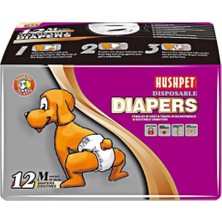 Mythriva Disposable Diapers, Medium Beden, Köpekler Için Çiş Bezi, 12 Adet