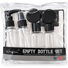 Gy Atelier Seyahat Şişe Seti 6 Parça, 4 Adet 60 ml Şişe ve 2 Adet 20 ml Kavanoz, Pompalı Sprey Kapaklı Seyahat Kozmetik Seti, Seyahat Şişe Seti