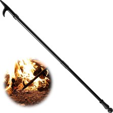 Gy Atelier Ateş Çekirdeği Için Ateş Poker 116 cm Ekstra Uzun Taşınabilir Kamp Ateşi Poker Şömine, Kamp, Odun Sobası, Dış ve Iç Mekan Için, Paslanmaya Dayanıklı Paslanmaz Çelik Siyah Kaplama