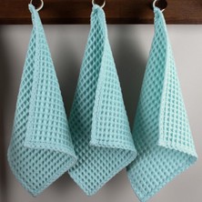 Odea Püskül Açık Mavi, Pakette 3-Adet 30X30 cm Mutfak Havlusu, Misafir Havlusu