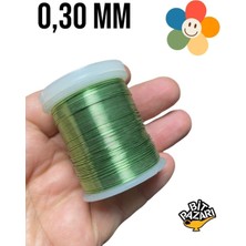 Gy Atelier Bakır Çiçek Teli 0,30 mm - Takı Teli - Hobi Teli - 1 Makara - (Ort 50 Metre) 030TEL Zümrüt