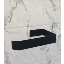 Odea Metal Mat Siyah Yapışkanlı Tuvalet Kağıtlık ve Kağıt Havluluk Ikili Set Yapışkanlı Wc Kağıtlık ve Kağıt Havlu Askısı 3m Yapışkanlı Tasarım MT74S