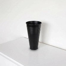 Odea Uzun Metal Saksı & Vazo - 40 cm Ofis ve Ev Için Modern Çok Amaçlı Saksılık (21X11/40 Cm) (Siyah)