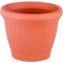 Odea HS06 Hasır Saksı Tabaklı 50CM, 42 Litre Kiremit