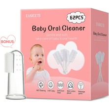 Gy Atelier 62 Adet Bebek Dil Temizleyici, Bebek Oral Temizleyici, Yenidoğan Bebek Diş Fırçası, Tek Kullanımlık Bebek Diş Fırçası Temiz Bebek Ağzı, Gazlı Bez Diş Temizleyici Çubuk Diş Bakımı 0-36 Aylık Bebek Için