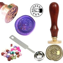 Odea Mektup Damga Mühürü Open Here + 30 Mühür Mumu + Eritme Kaşığı
