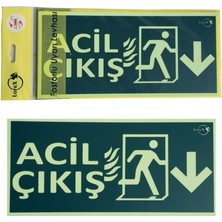 Odea Lr-Fd Fotolümen Fosforlu Yön Levhası - Aşağı Ok Sembollü - Acil Çıkış Yazılıdır (1)