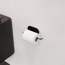 Paslanmaz Çelik Siyah Tuvalet Kağıtlığı/yapışkanlı Sistem Tuvalet Kağıtlık Mat Siyah