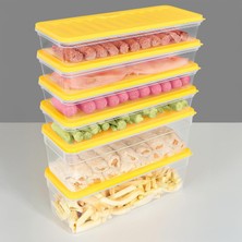 Odea 6'li Mikrodalga Uyumlu Organizer Set Düzenleyici Gıda Erzak Saklama Kabı Derin ve Sığ L Sarı