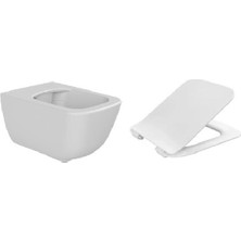 Turkuaz Rimless Asma Klozet + Duru Slim Uf Yavaş Kapanan Kapak GTZCSEL0317