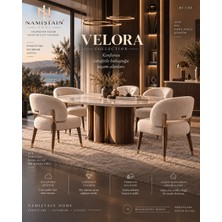 Namiştain Home Velora Yemek Masası Takımı | 1 Masa + 6 Sandalye | 90×180 cm