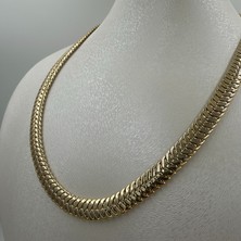 14 K Altın Görünümlü Xuping Balık Sırtı Kolye 45 cm